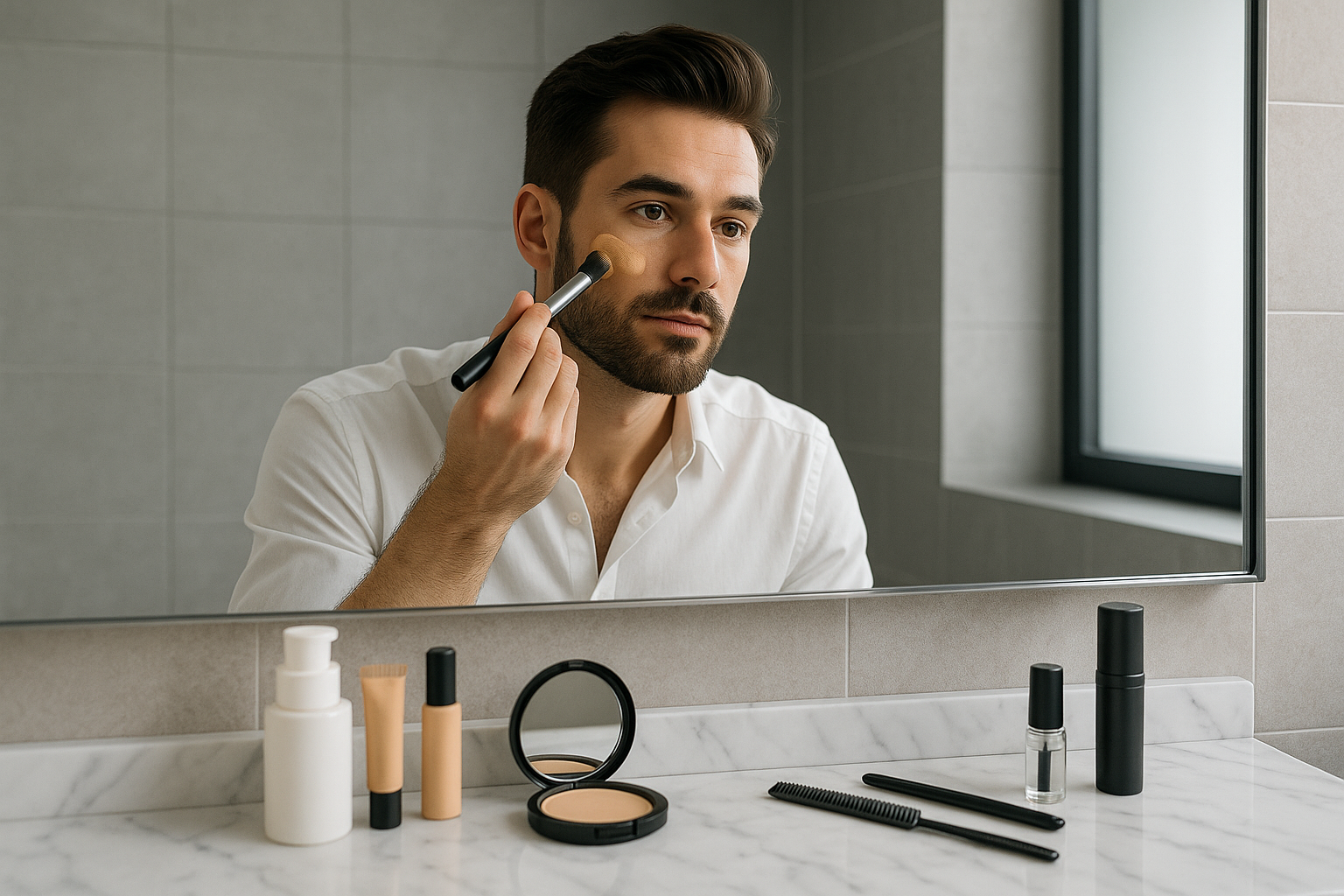 generate man using cosmetic